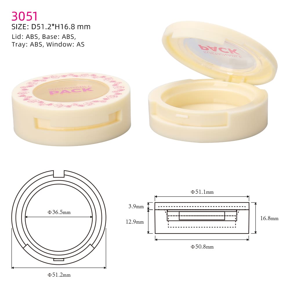 Sustainable compact powder case 3051