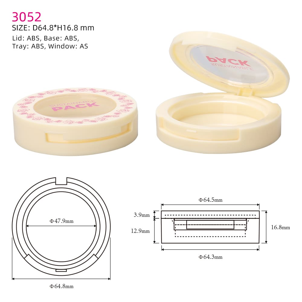 Sustainable compact powder case 3052