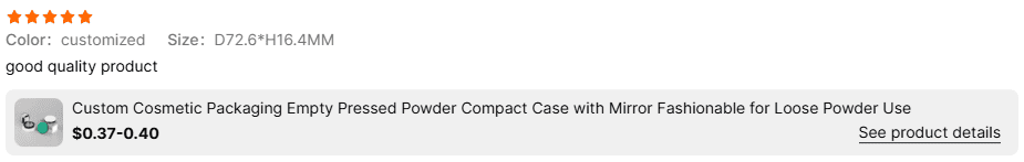 5 star feedback for powder compact